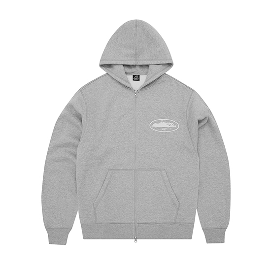 Pull Gris Zippé De l'île De Corteiz Corteiz Island Grey Zipper Hoodie